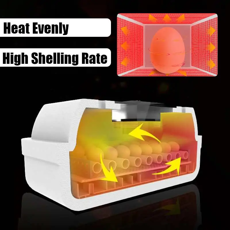 Яиц автоматический инкубатор 55/64 позиции 50 Вт светодиодный инкубатор яйца птицы инкубатор выводной шкаф полностью автоматическая домой яйцо инкубационное Machine12V/110-240 V