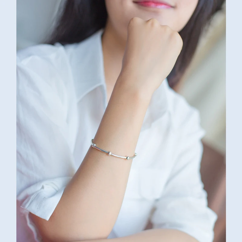Colusiwei серебряный бисер очарование браслет Уникальный дизайн 925 стерлингового серебра Модный минималистичный браслет подарки для женщин