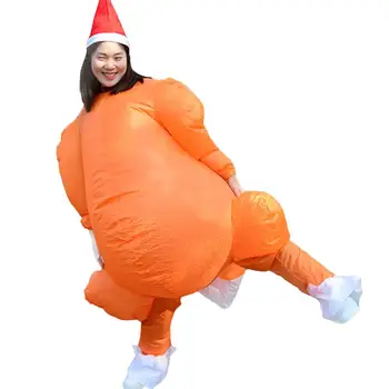 

Thanksgiving Day Inflatable Turkey Shape Costume Jumpsuit Battery Powered DIY Cosplay Photography Props Jumpsuit Party Decor
