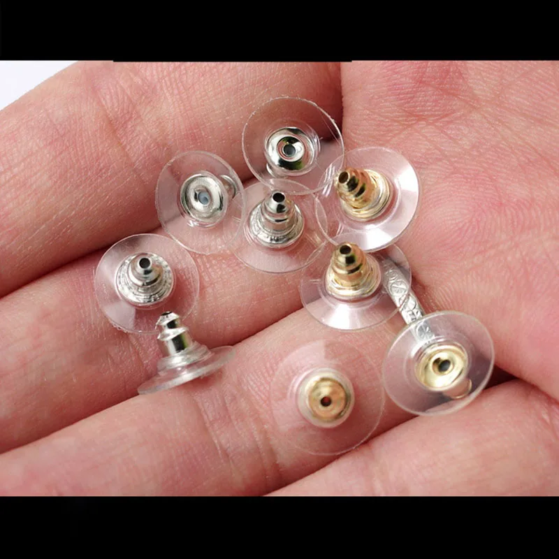 100 X Soft Plastic Replacement Earring Backs Tube Back Stoppers Earnuts 