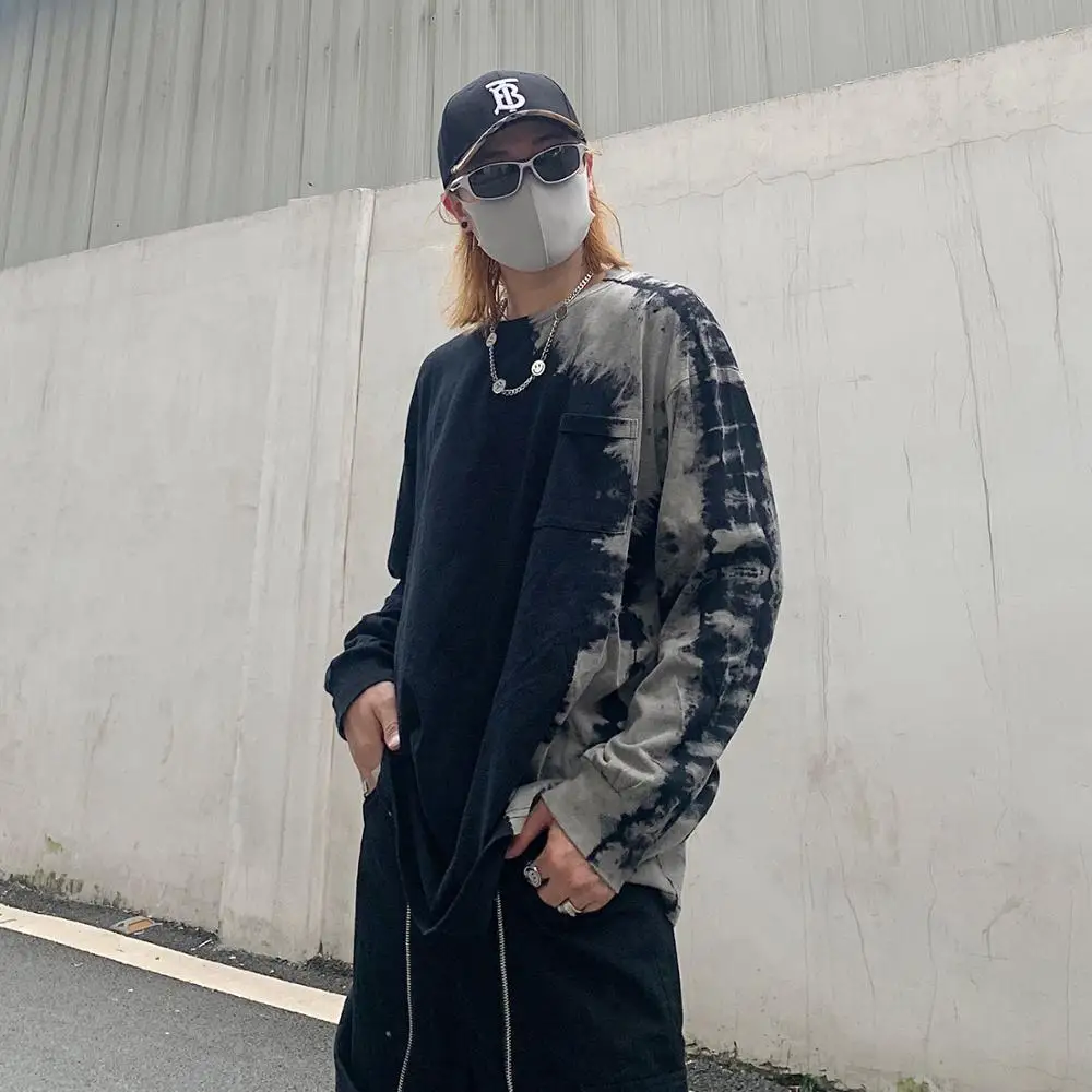 UNCLEDONJM Ретро Градиент Цвет футболка с длинными рукавами Для Мужчин's Хай-стрит