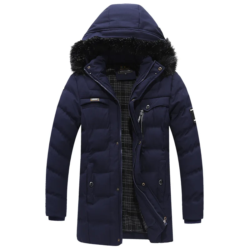 navy blue Зимнее пальто, Мужская парка, повседневное пальто, зимнее высококачественное Мужское пальто с капюшоном, куртки, повседневная мужская хлопковая подкладка, Casaco Masculino - Цвет: navy blue