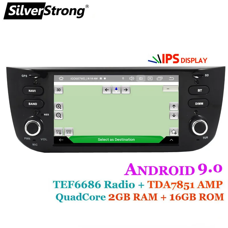 SilverStrong ips DSP Android9.0 автомобиль радио для FIAT Punto 199 310/Linea 323 2012 2013