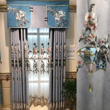 

New Chinese Luxury High-end Hollow Peony Embroidery Curtains for Bedroom Living Room Curtains Chinese Home Decor