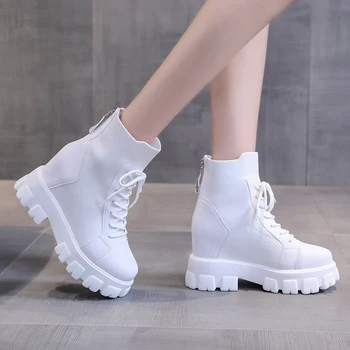 

White Shoes Mid-Calf Boots Round Toe Summer Booties Low Heels booties Luxury Designer Short Rubber Autumn Mid Calf