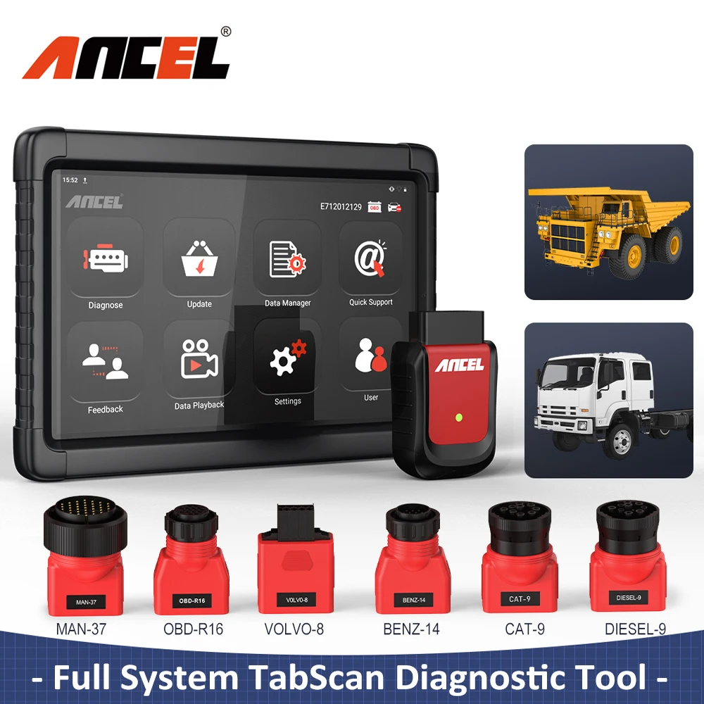 Ancel X6 HD тяжелых грузовиков диагностический сканер инструмент DPF Сброс ABS