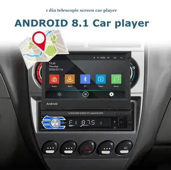

1DIN Luxurious Car Radio retractable screen 7 inch wifi bluetooth HD touch screen driving recorder with GPS Car Audio Player