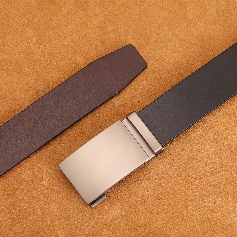 Genuine Cow Leather Automatic Belt For Men Formal Automatic Buckle Belt Genuine Leather Mens Business Strap - Image 6
