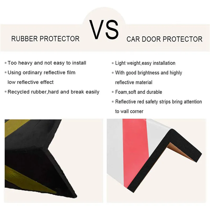 2PCS Car Foam Warning Signs Bumper Door Protection Exterior Anti-stick Scratch-resistant Parking Protector Car Door Garage