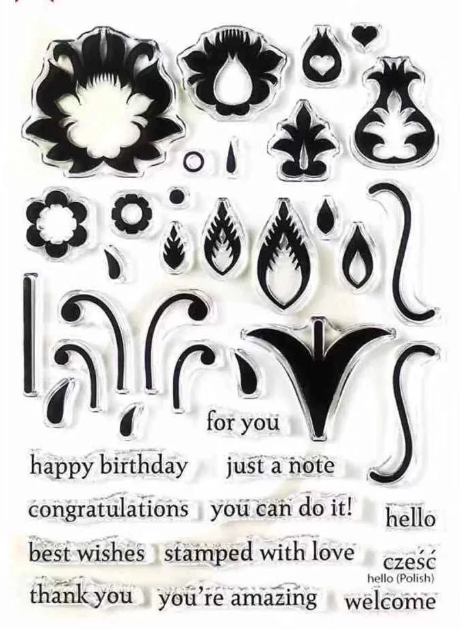 

FLOWER transparent Clear Silicone Stamp/Seal for DIY scrapbooking/photo album Decorative clear stamp sheets B0153