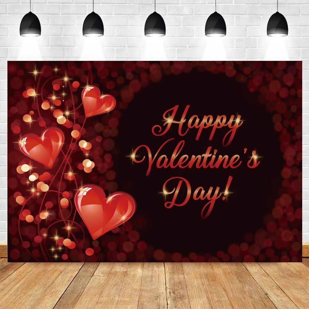 

Yeele Valentine's Day Red Love Heart Glitter Dot Light Photocall Background Birthday Wedding Backdrop Photography Photo Studio