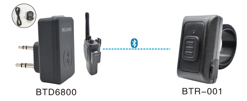 Новейший zello mic H3 Bluetooth беспроводной PTT Динамик и Bluetooth адаптер BTD6800 для рации UV-5R TG-UV2 и приложение