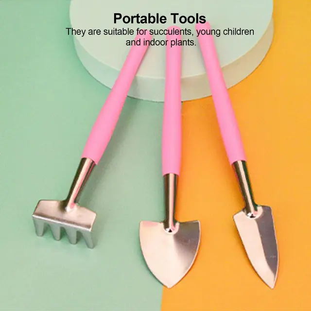 3Db Mini Kerti Szerszámok Növényi Edény Palánták Kis Ásó Lapát Gerenda Edényes Kisgyermekek És Beltéri Növények Számára - Image 6