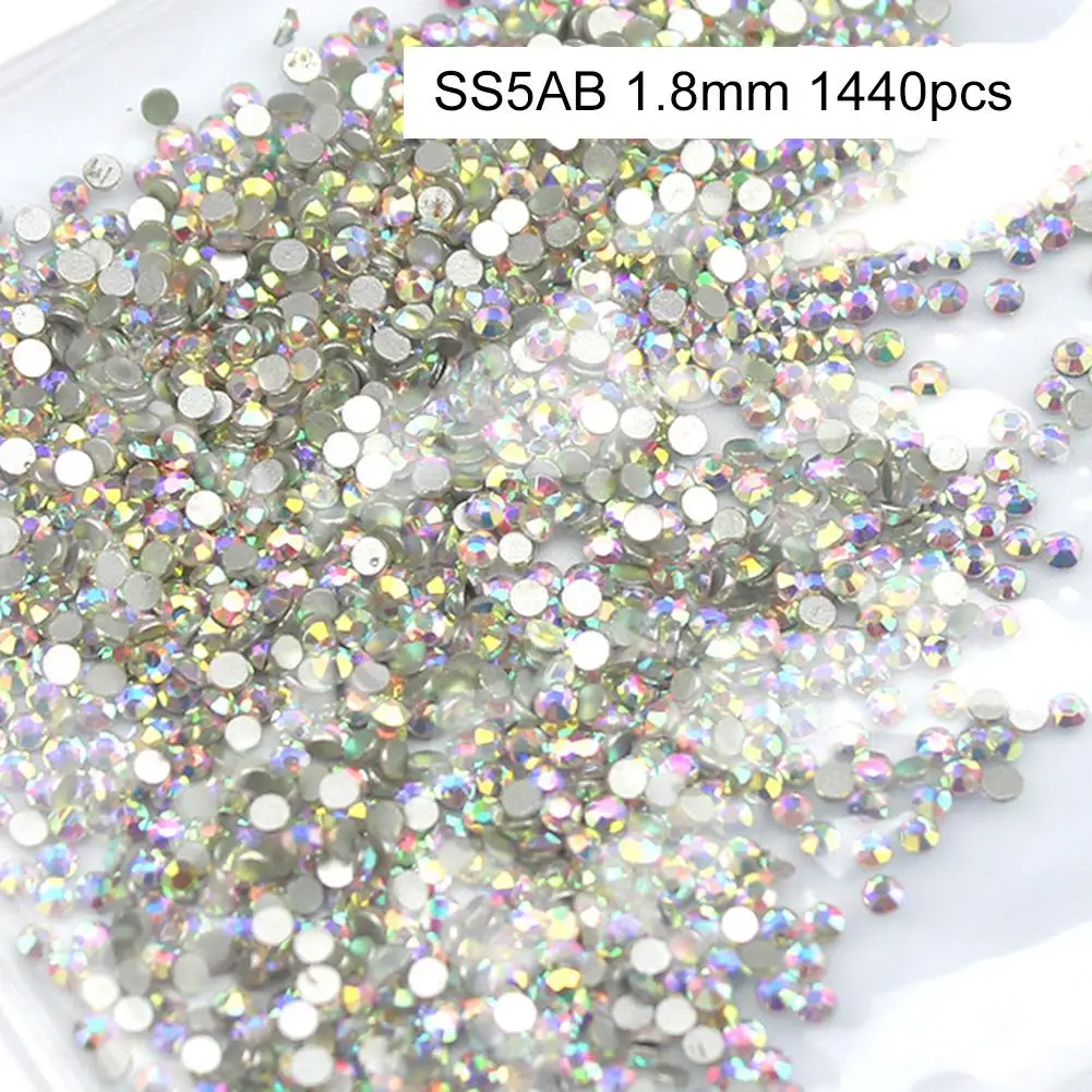 High Quality 1440PCS Glitter Rhinestones Crystal Non Hotfix Flatback Nail Rhinestones Strass Gem Nail Art Decoration For Gift A3
