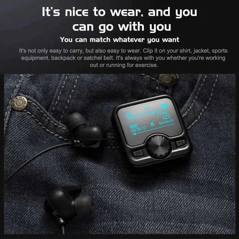 

New M9 MP3 Player Portable Digital Music Player FM Radio Support BT Function with 3.5mm Headphones Metal Rechargeable Battery