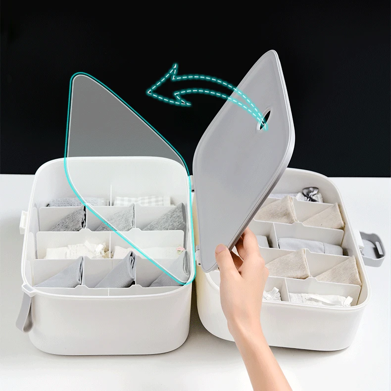

Portable Travel Underwear Organizer Multi Cell Organizer Storage Box Dividers Closet Organizer for Clothes Socks Bra