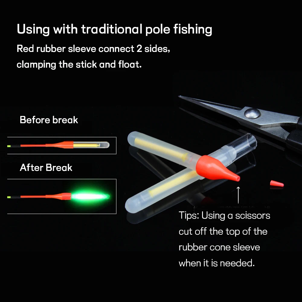 WIFREO 20PCS/10Bags S L Night Fishing Dark Glow Stick Fluorescent Light For  Float & Rod Tip Carp Fishing Diameter 3.0mm 4.5mm