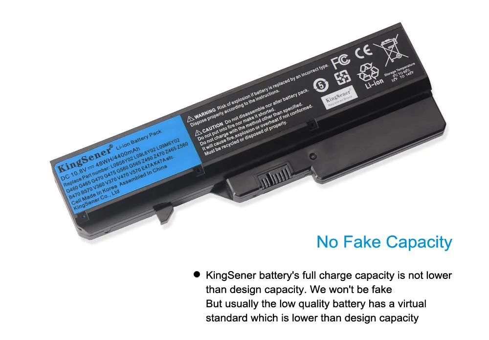 V370 V470 Z460 Z465 B470 B570 L09L6Y02 4400mAh