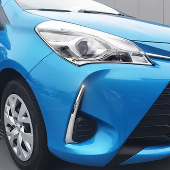 

Chrome Front Fog Light Cover Strip for Toyota Yaris Vitz 2017 2018 Bumper Accessories Trim Car-Styling