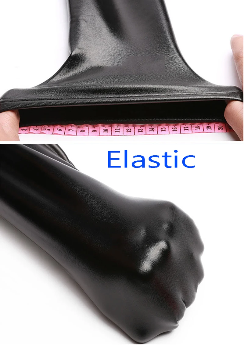 PU Leather Outdoor Sex Pants Clothes Women High Waist Faux Leather Tights Zipper Open Crotch Leggings Sexy Black Exotic Trousers