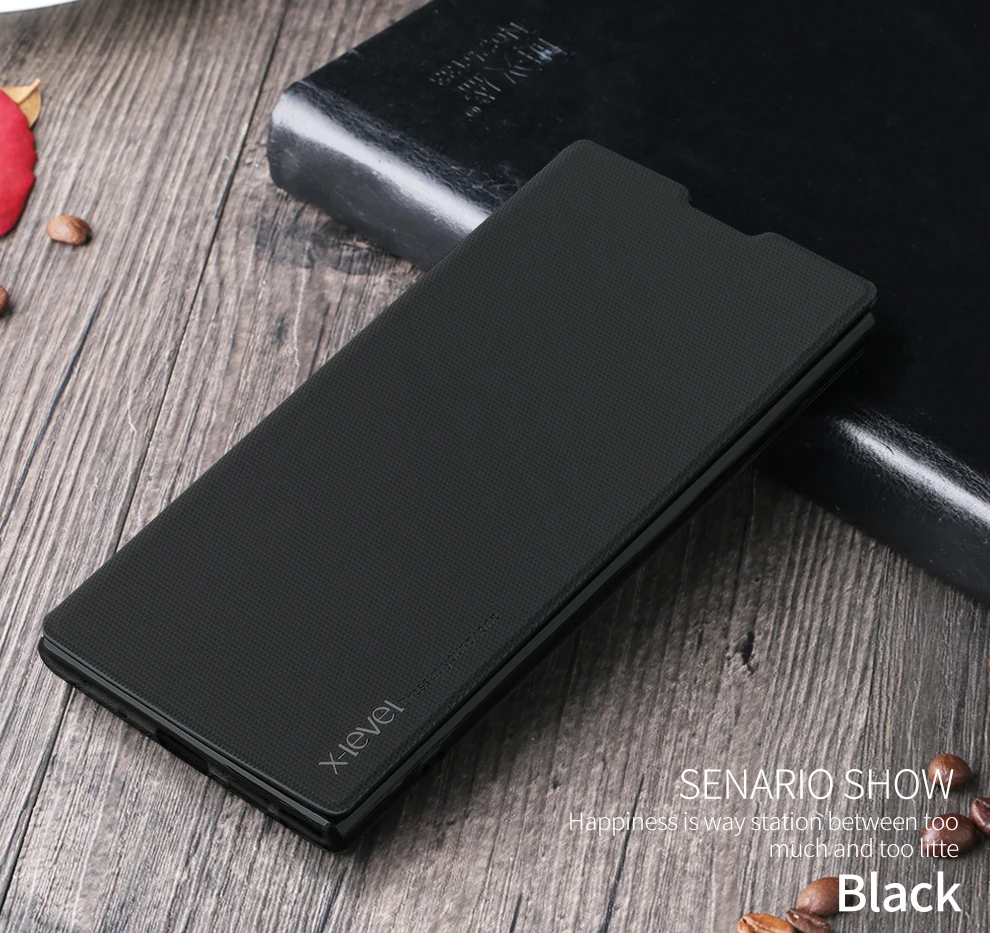 X-Level держатель карты кожаные флип-Чехлы для samsung S10 S10E S9 S8 Plus Note 10 Note 9 Note 8 ультра тонкий бизнес-Чехол-оболочка - Цвет: Черный