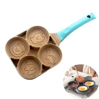 

BEEMSK Wheat stone 4-hole egg and bacon frying pan Burger Eggs Ham PanCake Maker Frying Pans Creative Non-stick Omelet Pan