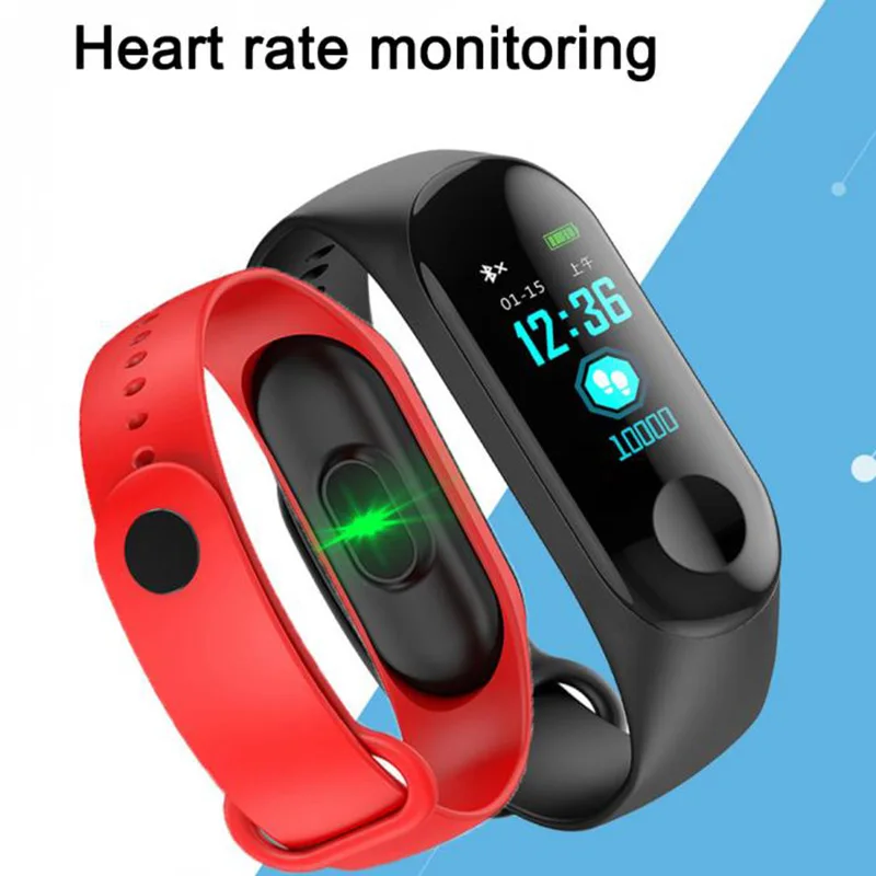 

M3 Smart Watch 0.96Inch Screen Blood Pressure Heart Rate Monitor Fitness Sport TPE Bracelet WristBand Blood Pressure Sport Watch
