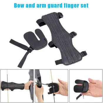 

Archery Arm Guard and Finger Tabs Protector for Traditional Bow Recurve Bow Protective Gear Archery Gloves for Forearm Fingers