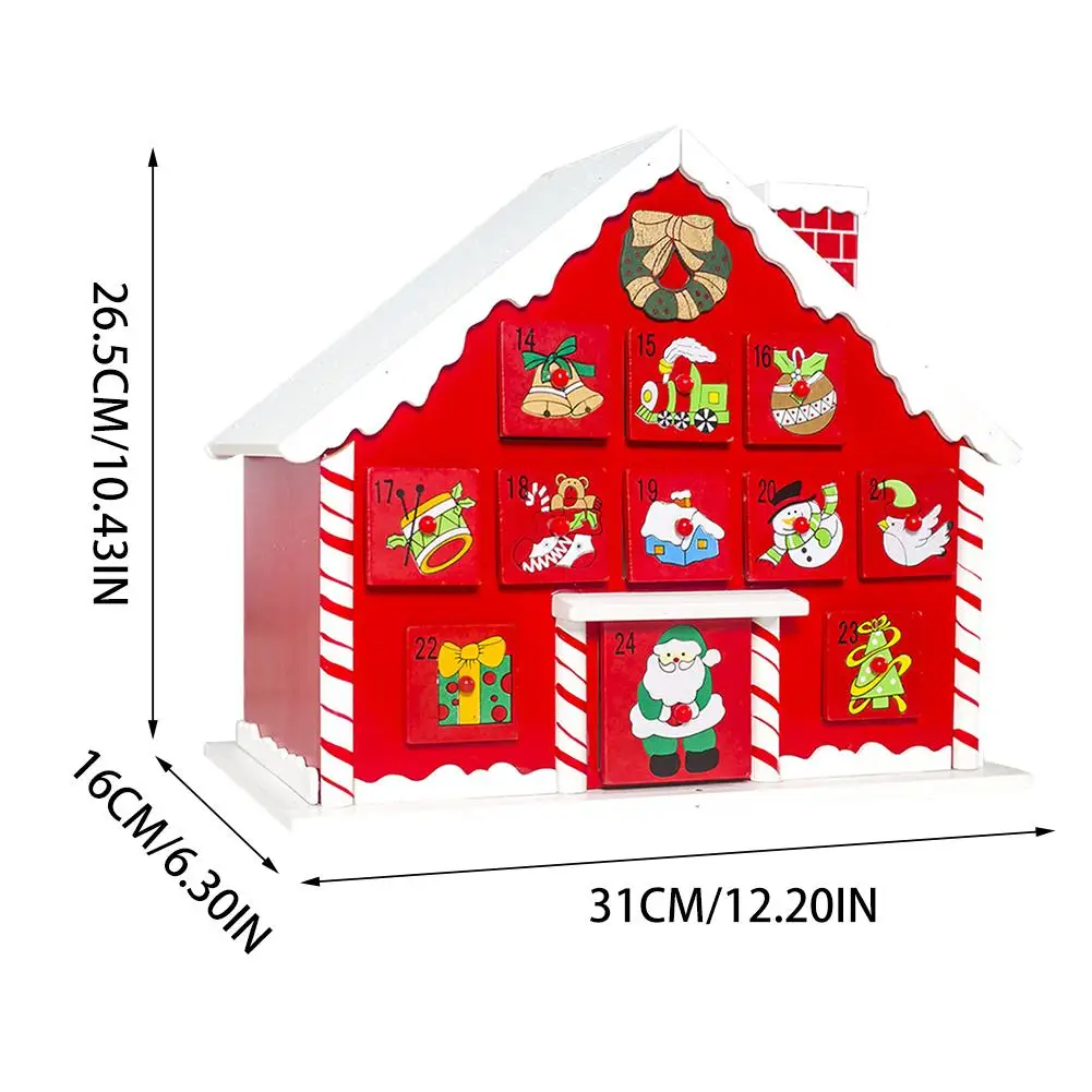 Деревянный Рождественский календарь двухсторонняя календарь с хранения Чехол дома орнамент для рождественские украшения