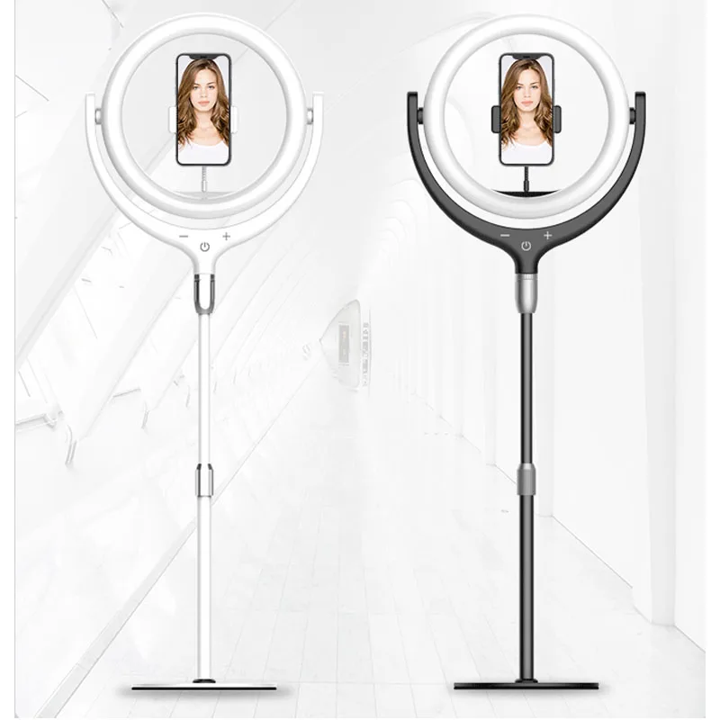 12inch Rotate 360 degrees Dimmable LED Selfie Ring Light ringlight Lamp Video Camera Phone Live Fill Light microphone stand