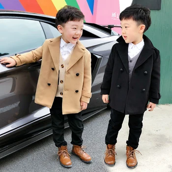 

90-140cm new 2019 winter thicken warm fleece inside fashion style boys coat 1pc boys warm thick winter coat