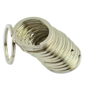

12pcs Strong Flat Split Ring 28mm Nickel Hoop Keyring Metal Loop Key Rings