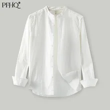 PFHQ 2021 nuevos hombres de moda de Color sólido de cuello único Breasted Casual Camisa de manga larga de primavera y otoño 21E4182