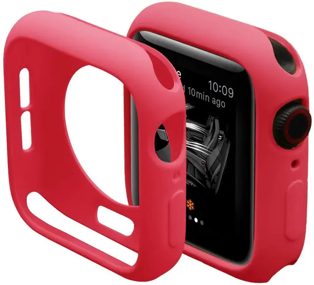 Candy Soft Silicone Case for Apple Watch 6 SE 5 4 3 2 1 42MM 38MM Cover Protection Shell for iWatch 4 5 6 3 2 40MM 44MM  Bumper red