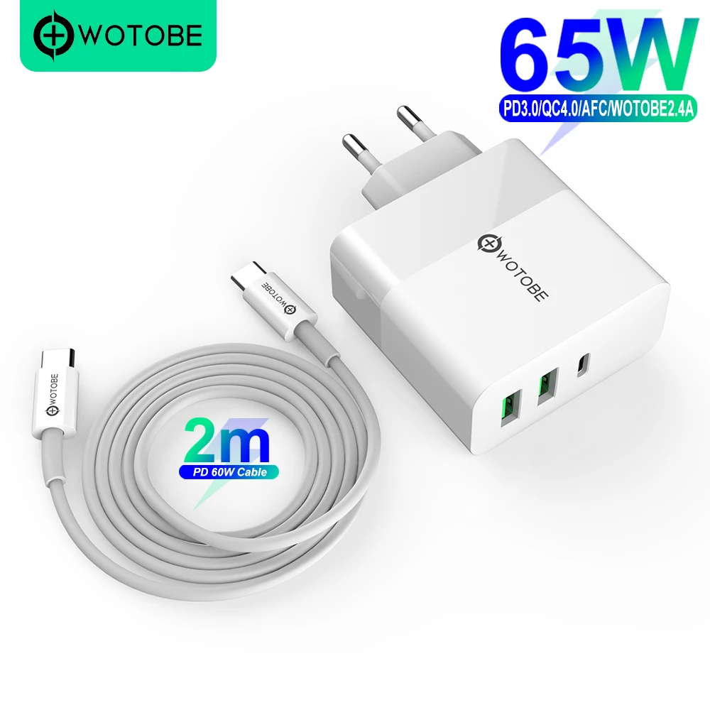 Адаптер питания PD65W 1 порт PD60W QC3.0 зарядное устройство для планшетов MacBook Pro/Air iPad Pro 2