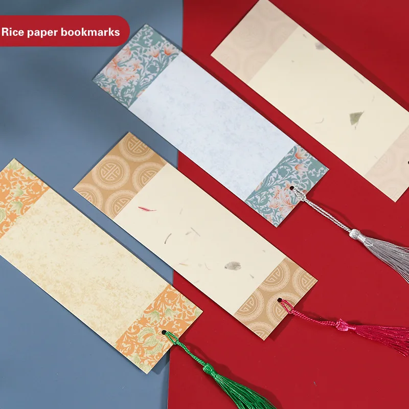 Chinese Style Xuan Paper Bookmark Batik Half Ripe Rice Paper Brush Writing Calligraphy Pratice Paper Handwritten Bookmark