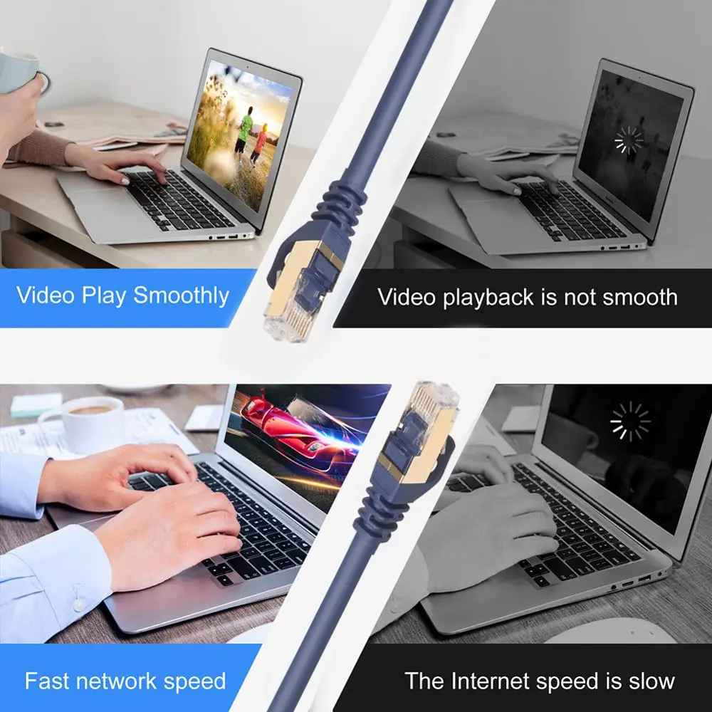 Ultra-High-Speed Cat8 Ethernet LAN Network Cable - Premium Patch Cord for Optimal Internet Connectivity, Various Lengths Available