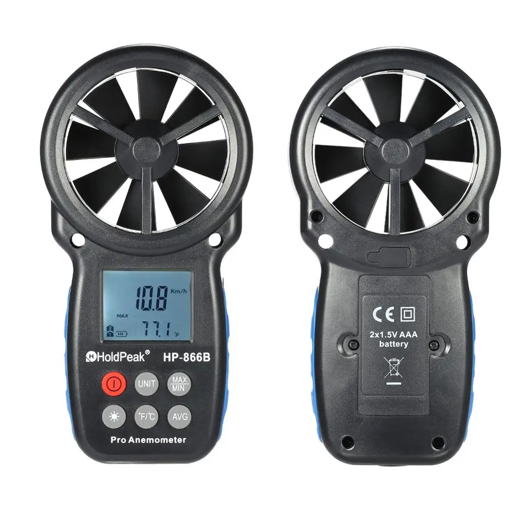 

Digital Anemometer Handheld Wind Speed Meter BT-100 for Measuring Wind Speed, Temperature and Wind Chill with Backlight LCD