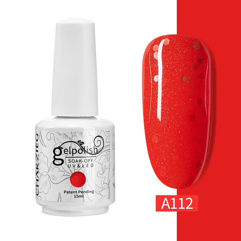 ROHWXY 15 мл Гель-лак для ногтей Блестящий Светодиодный УФ-Гель-лак для ногтей впитывающий Гель-лак для ногтей - Цвет: 112
