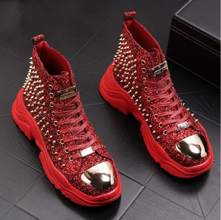 red designer sneakers