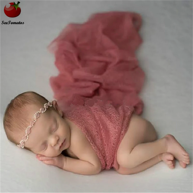 Новорожденный реквизит для фотосъемки одеяло обернутое детское обертывание новорожденный реквизит для фотосъемки мохер; акрил стрейч Вязание намотка