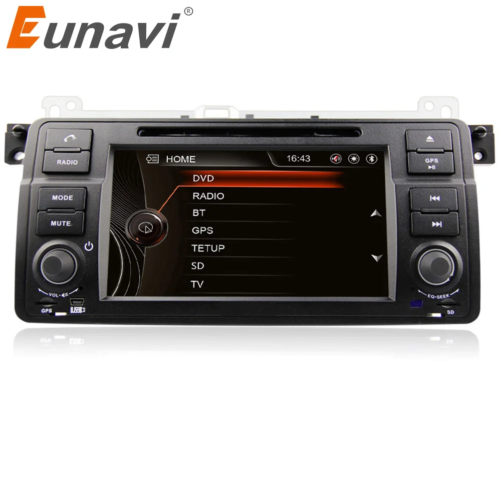 Автомобильный мультимедийный dvd плеер Eunavi 1 din сенсорный экран gps для BMW E46 3 серии M3