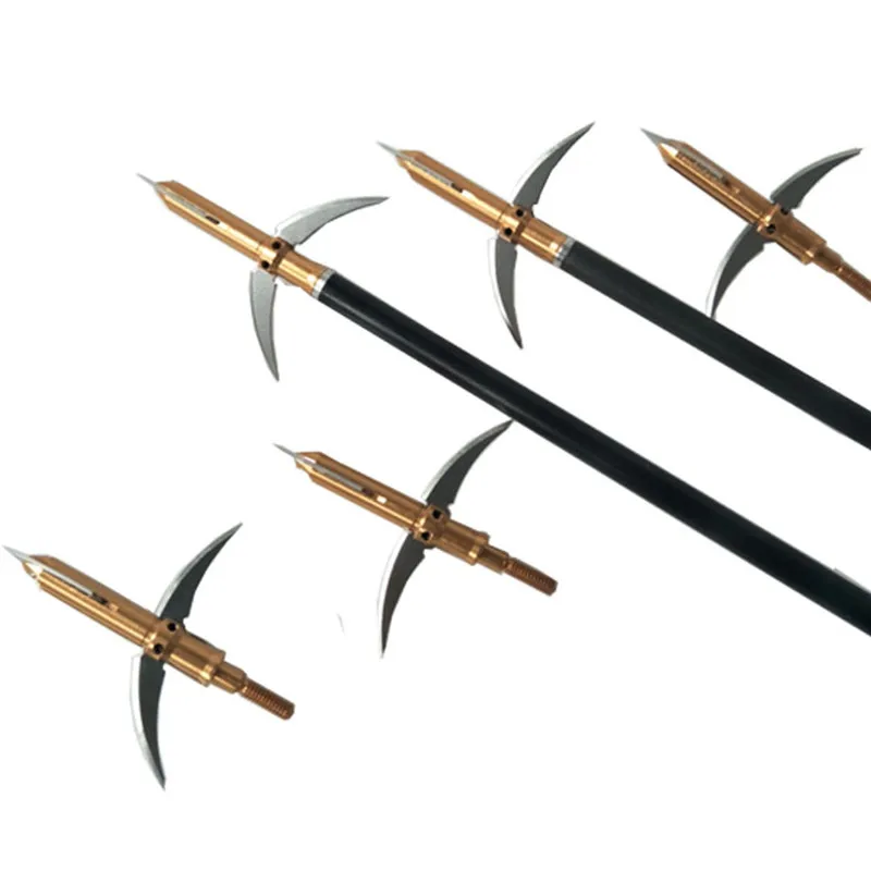 Linkboy Archery 3pcs/6pcs AXE Expandable Broadheads Steel Blades100gr 2 Blade Arrows for Traditional Bow Hunting Shooting | Спорт и
