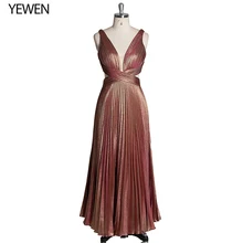 V-Neck Sleeveless Prom Dresses A Line Sexy Backless Elegant Ankle-Length Formal Evening Party Dress Vestidos De Fiesta
