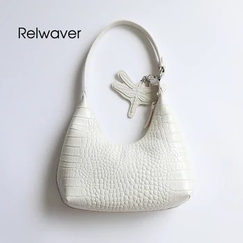 

hobos bag genuine leather luxury crocodile pattern women shoulder bag soft fashion women bag dragon fly pendant