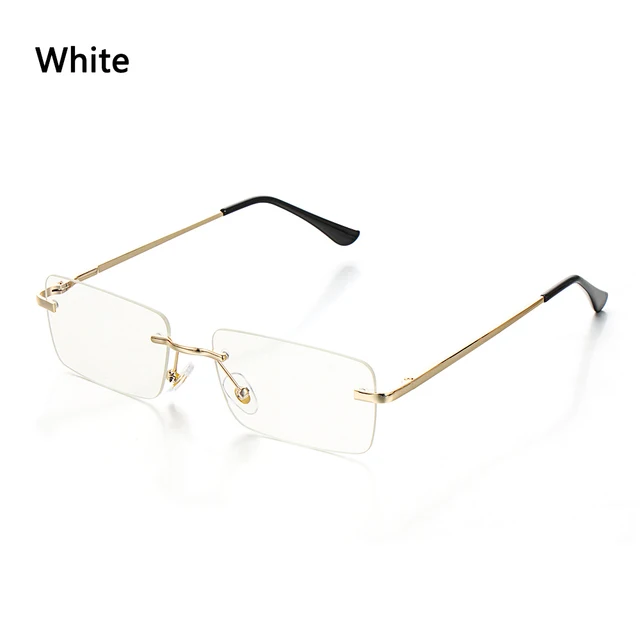 2021 Fashion Rectangle Rimless Sunglasses Square Vintage Glasses Luxury Design Unisex Retro Frame Gradient Glasses UV400 Eyewear black cat eye sunglasses Sunglasses