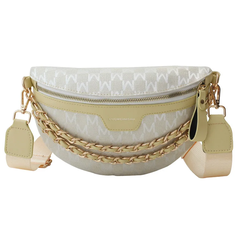 с доставкой Vintage Chain PU Leather Crossbody Bags For Women 2021summer Small Waist bag Shoulder Simple Bag Lady Chest Handbags