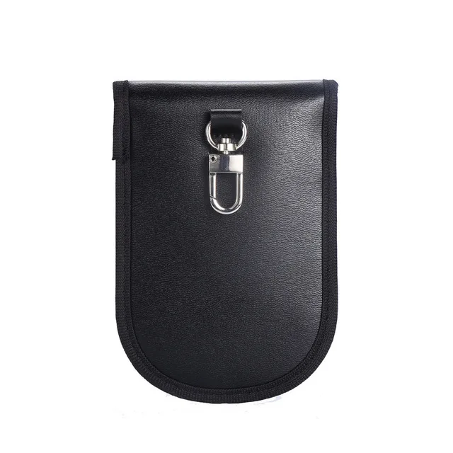 Black PU Faraday Автомобильный ключ RFID электромагнитное Экранирование чехол для кредитных карт FOB чехол для блокировки сигнала телефона защитный чехол для бесключевых автомобилей BAG1043 - Color: Black