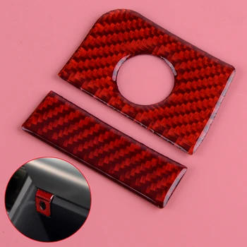 

DWCX Epoxy Carbon Fiber Red Style Co-pilot Storage Box Decor Cover Trim Fit for Ford Mustang 2015 2016 2017 2018 2019