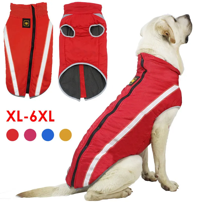 

Winter Dog Clothes Reflective Warm Dog Pet Jacket Waterproof Windproof Pet Coat For Large Dogs XL XXL 3XL 4XL 5XL 6XL ropa perro